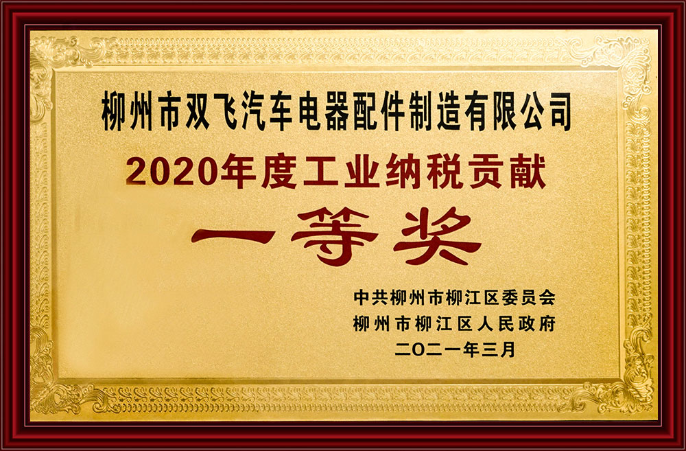 2020年度工(gōng)业纳税贡献一等奖